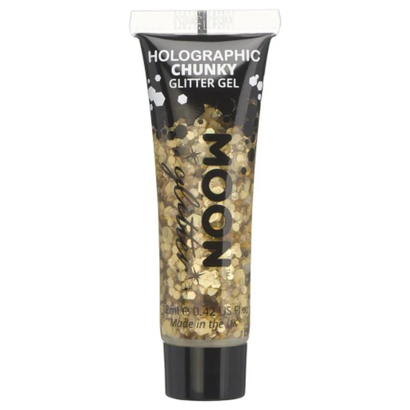 Moon Glitter Holographic Chunky Glitter Gel, Gold - Image 3