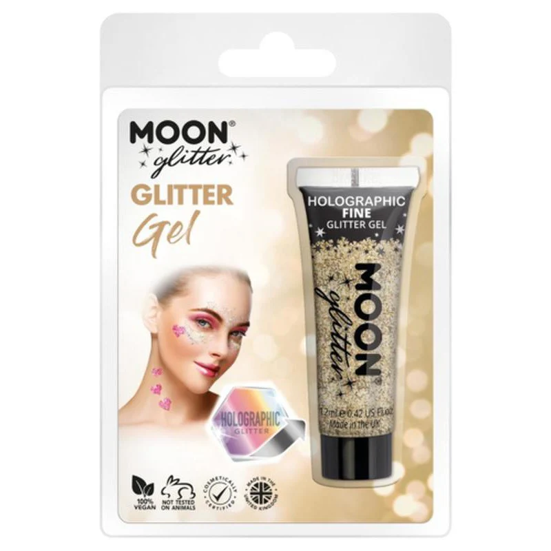 Moon Glitter Holographic Fine Glitter Gel, Gold - Image 2