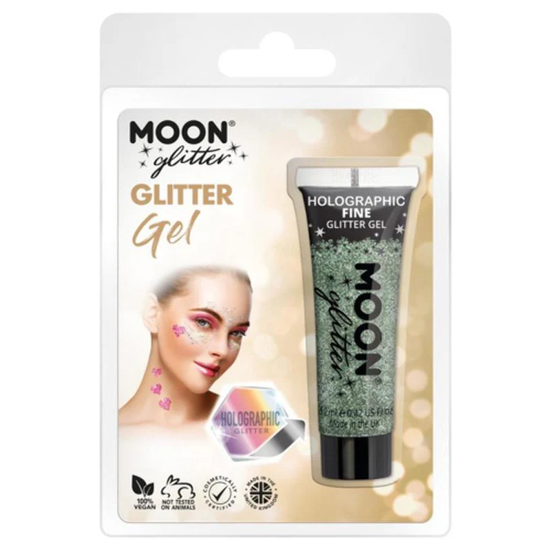 Moon Glitter Holographic Fine Glitter Gel, Green - Image 3
