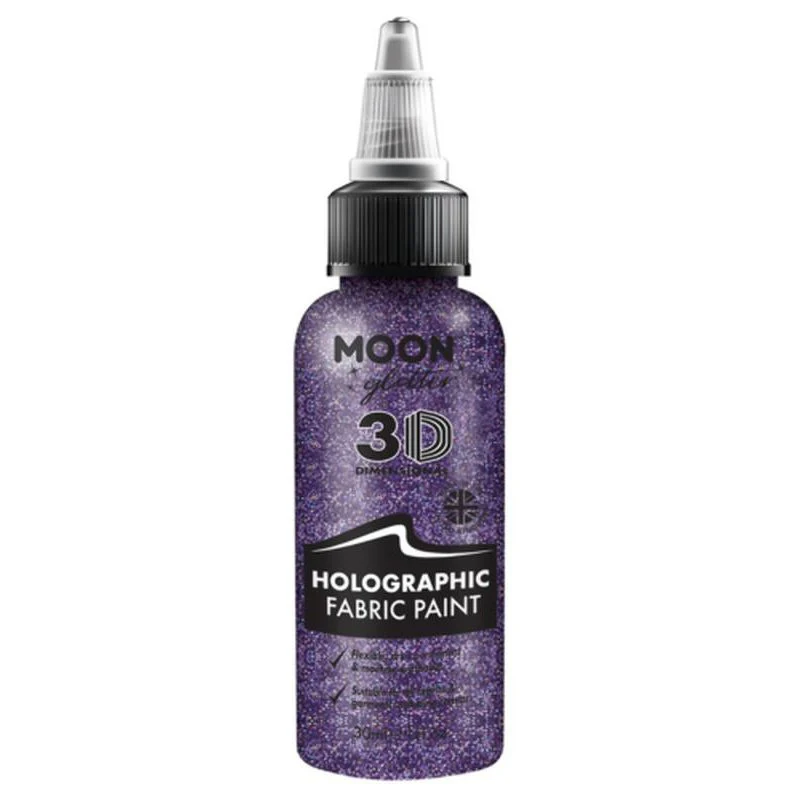 Moon Glitter Holographic Glitter Fabric Paint, Purple