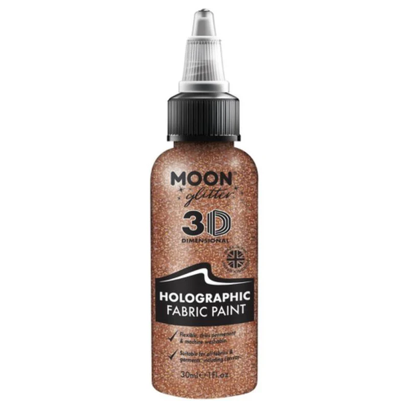 Moon Glitter Holographic Glitter Fabric Paint, Rose Gold - Image 2