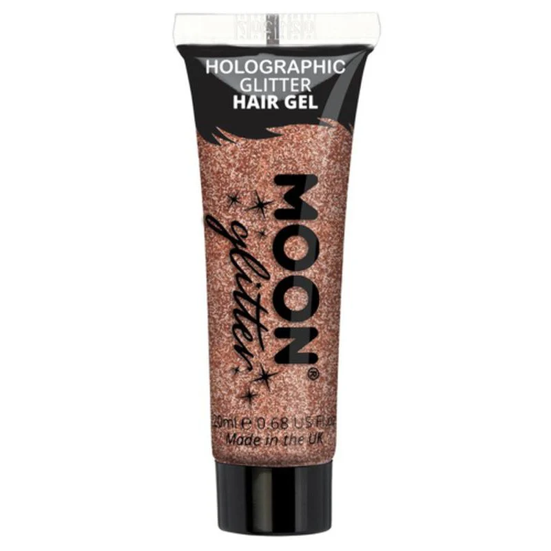 Moon Glitter Holographic Glitter Hair Gel, Rose Gold - Image 2