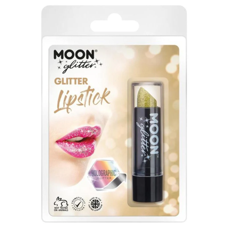 Moon Glitter Holographic Glitter Lipstick, Gold - Image 3