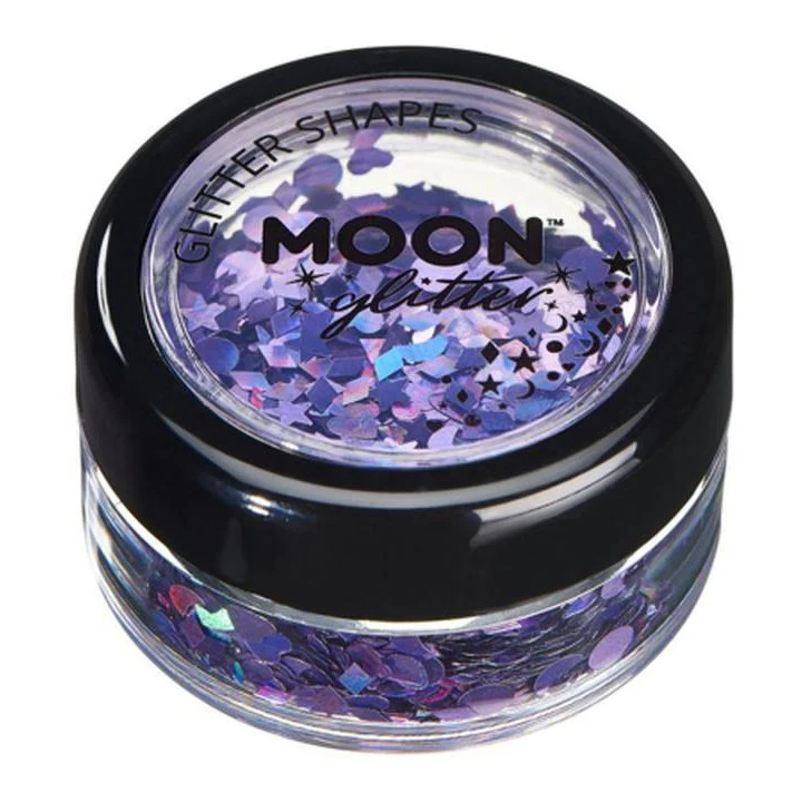 Moon Glitter Holographic Glitter Shapes, Purple - Image 2