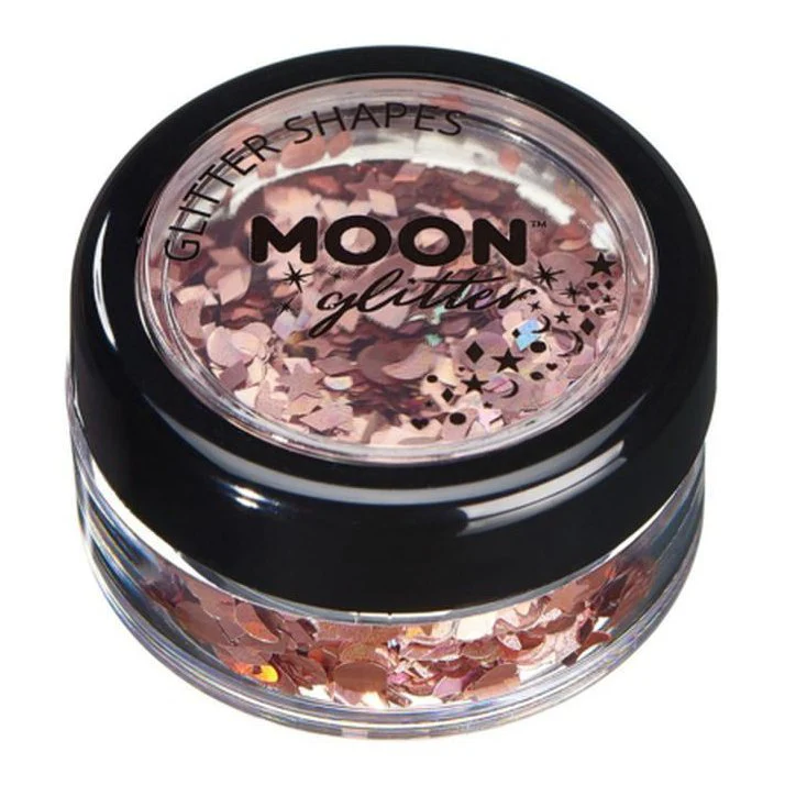 Moon Glitter Holographic Glitter Shapes, Rose Gold - Image 2