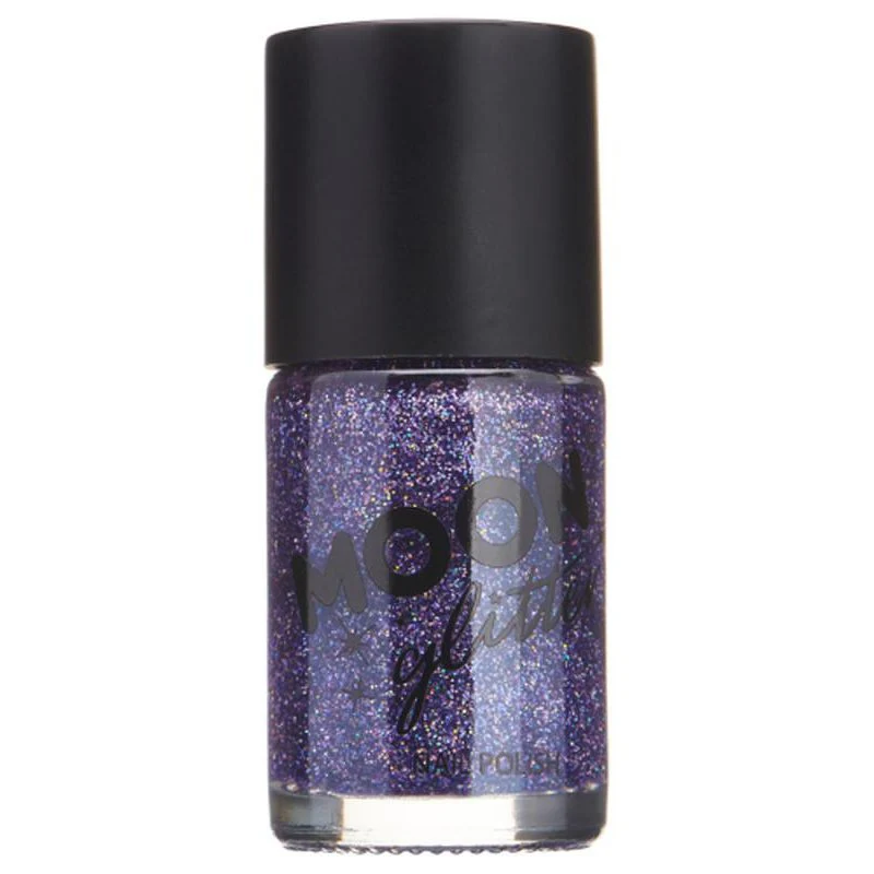 Moon Glitter Holographic Nail Polish, Purple - Image 2