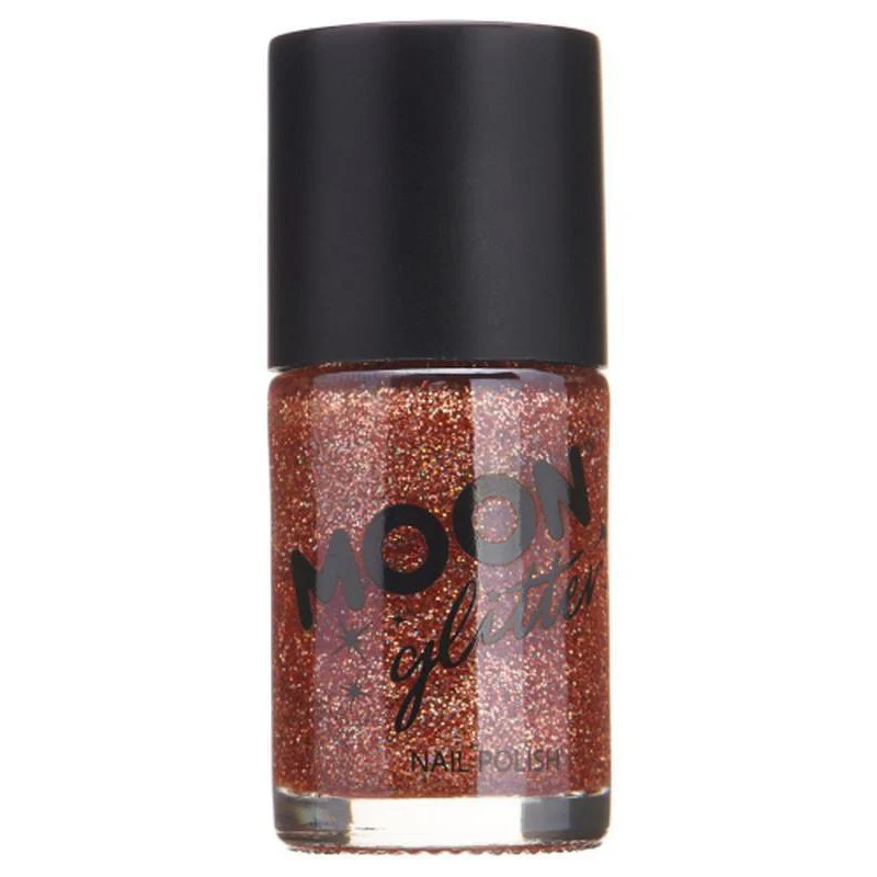 Moon Glitter Holographic Nail Polish, Rose Gold - Image 2