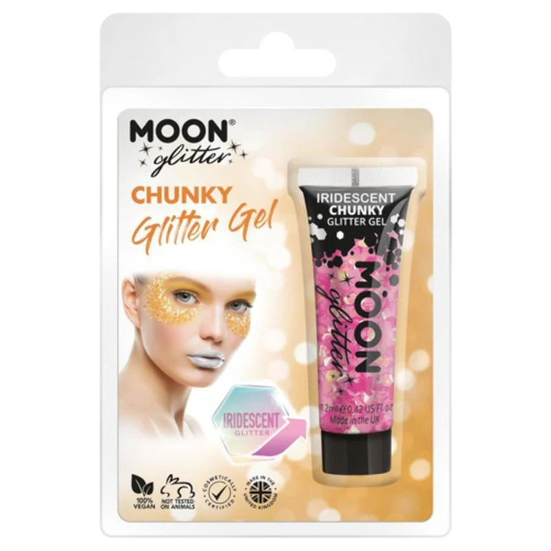 Moon Glitter Iridescent Chunky Glitter Gel, Pink - Image 2