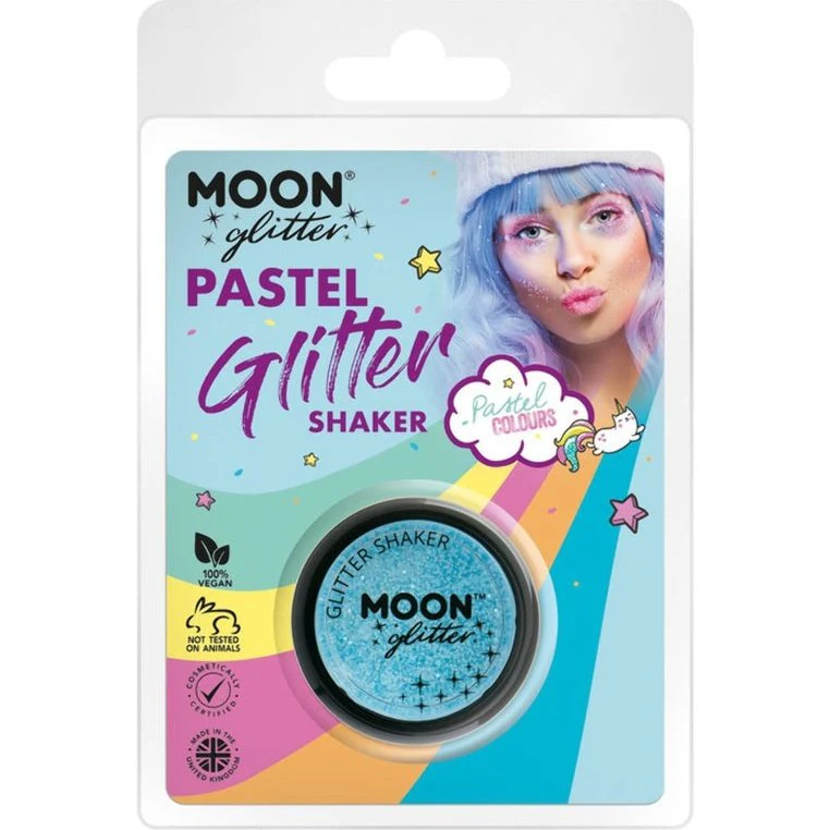 Moon Glitter Pastel Glitter Shakers, Baby Blue