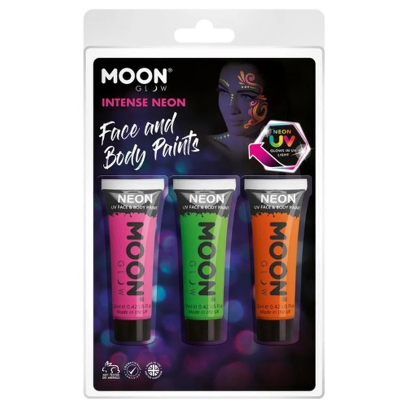 Moon Glow Intense Neon Uv Face Paint, Pink, Green, Orange