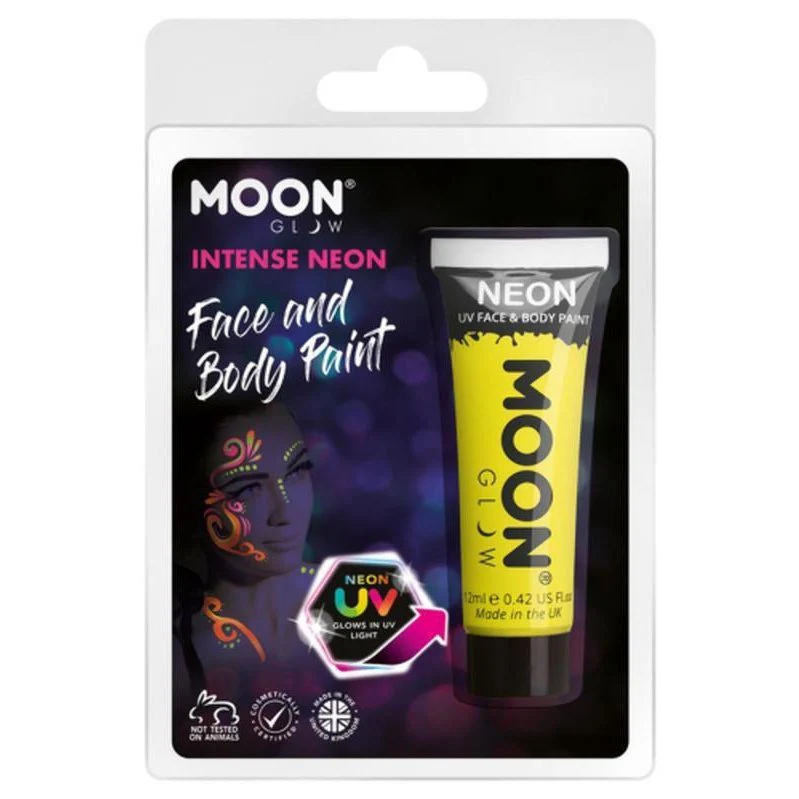 Moon Glow Intense Neon Uv Face Paint, Yellow - Image 2