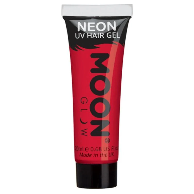 Moon Glow Intense Neon Uv Hair Gel, Red - Image 3