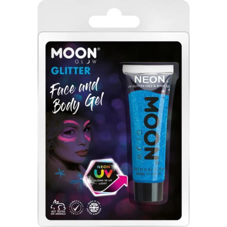 Moon Glow Neon Uv Fine Glitter Gel, Blue - Image 2