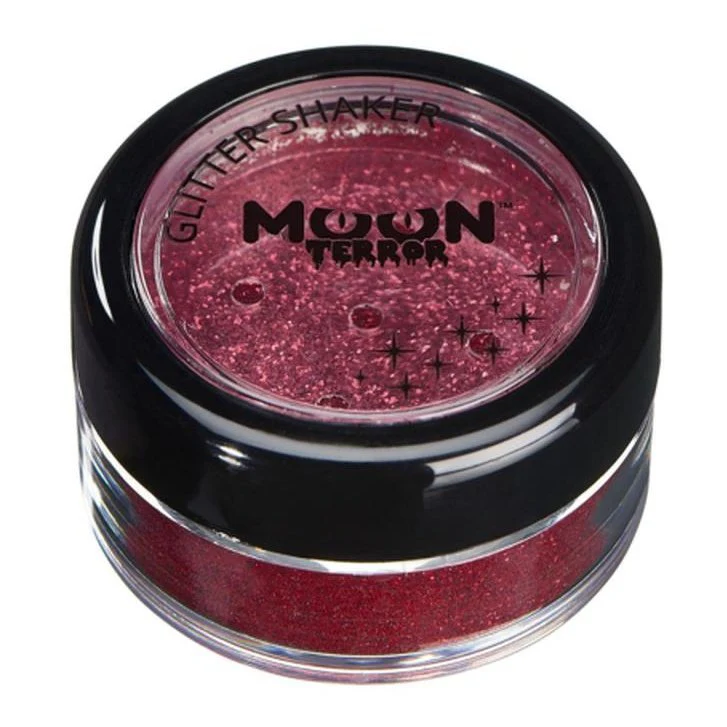 Moon Terror Halloween Glitter Shakers, Red