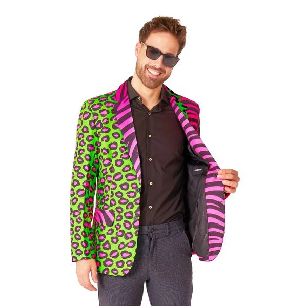 Neon Party Animal Blazer Jacket Mens Costume - Image 2