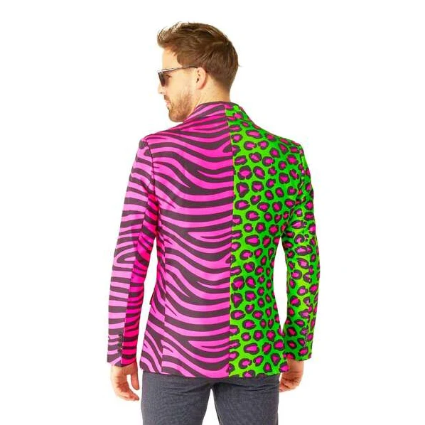 Neon Party Animal Blazer Jacket Mens Costume - Image 3