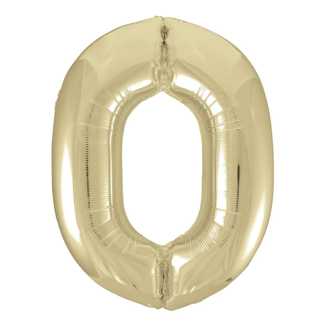 Number 0 Champagne Gold Giant Foil Balloon-86cm