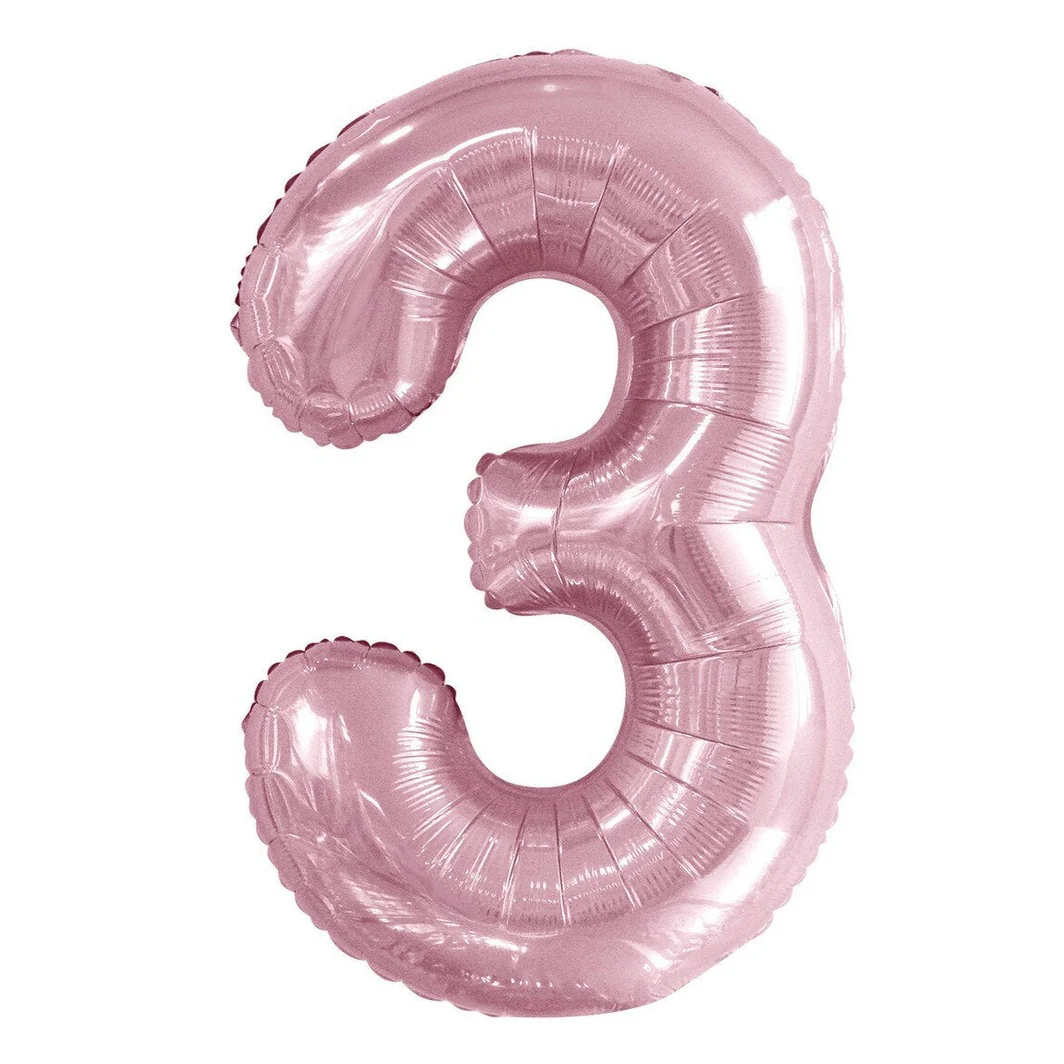 Number 3 Flamingo Pink Foil Balloon-86cm