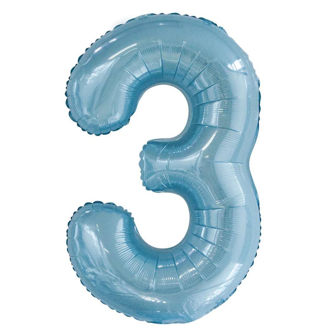 Number 3 Light Blue Foil Balloon-86cm