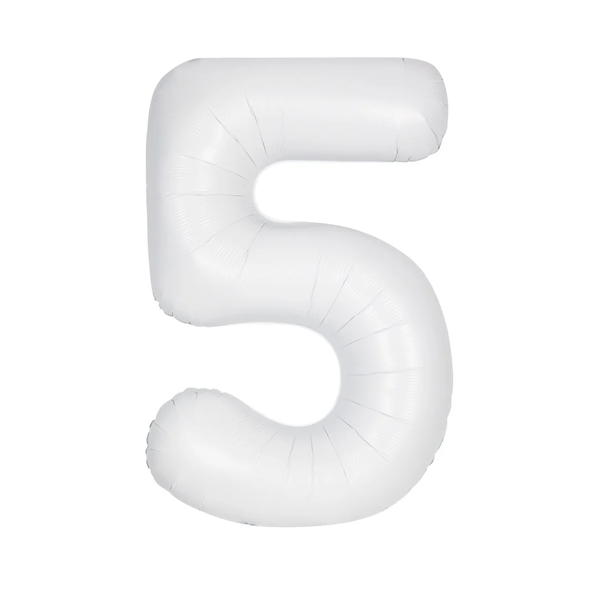 Number 5 White Matte Giant Foil Balloon-86cm