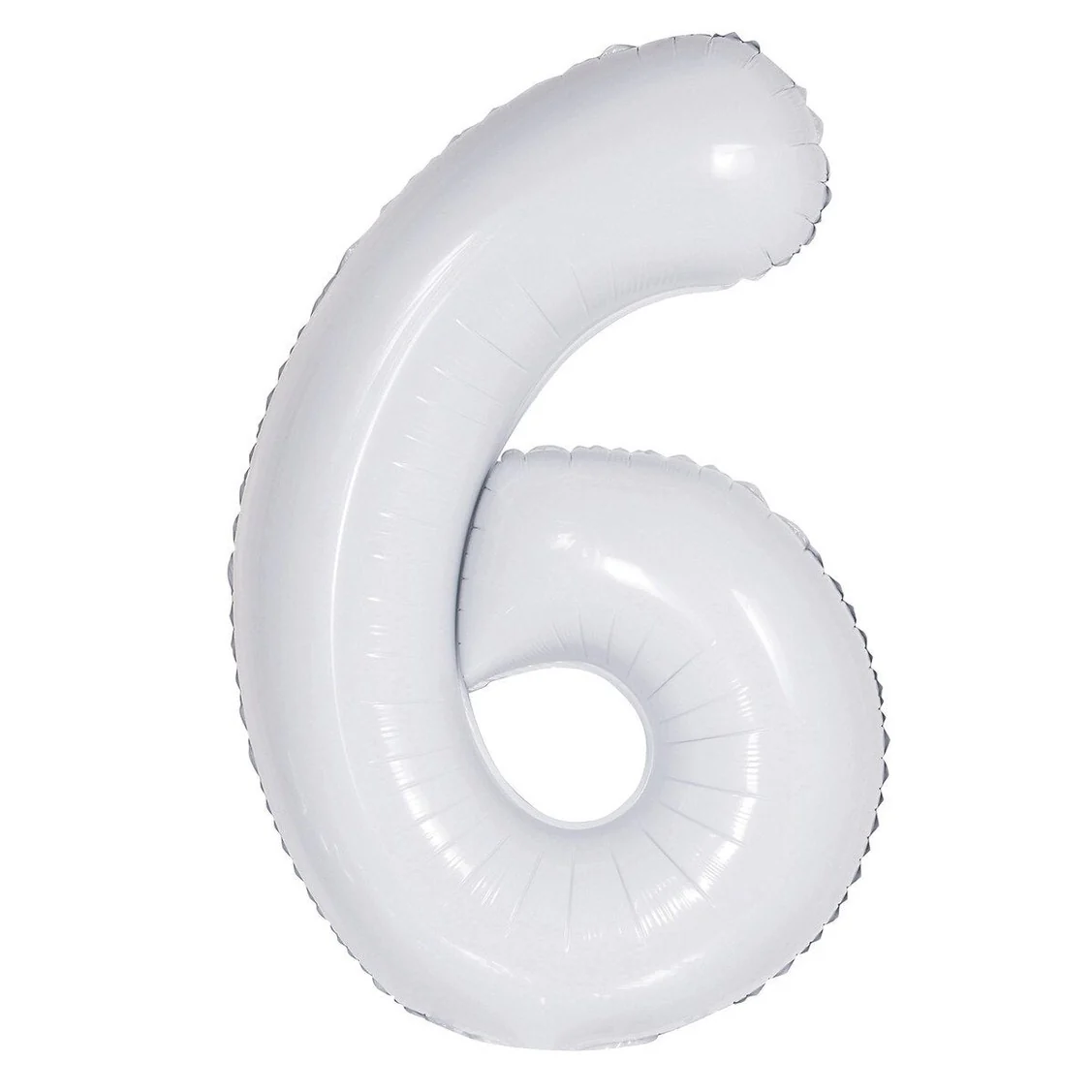 Number 6 White Foil Balloon – 86cm