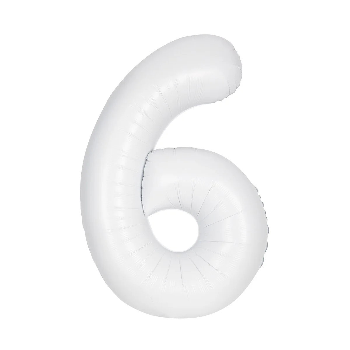 Number 6 White Matte Giant Foil Balloon-86cm