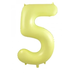 Pastel Yellow Number 5 Foil Balloon - 86cm