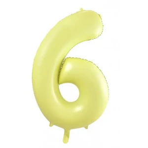 Pastel Yellow Number 6 Foil Balloon - 86cm