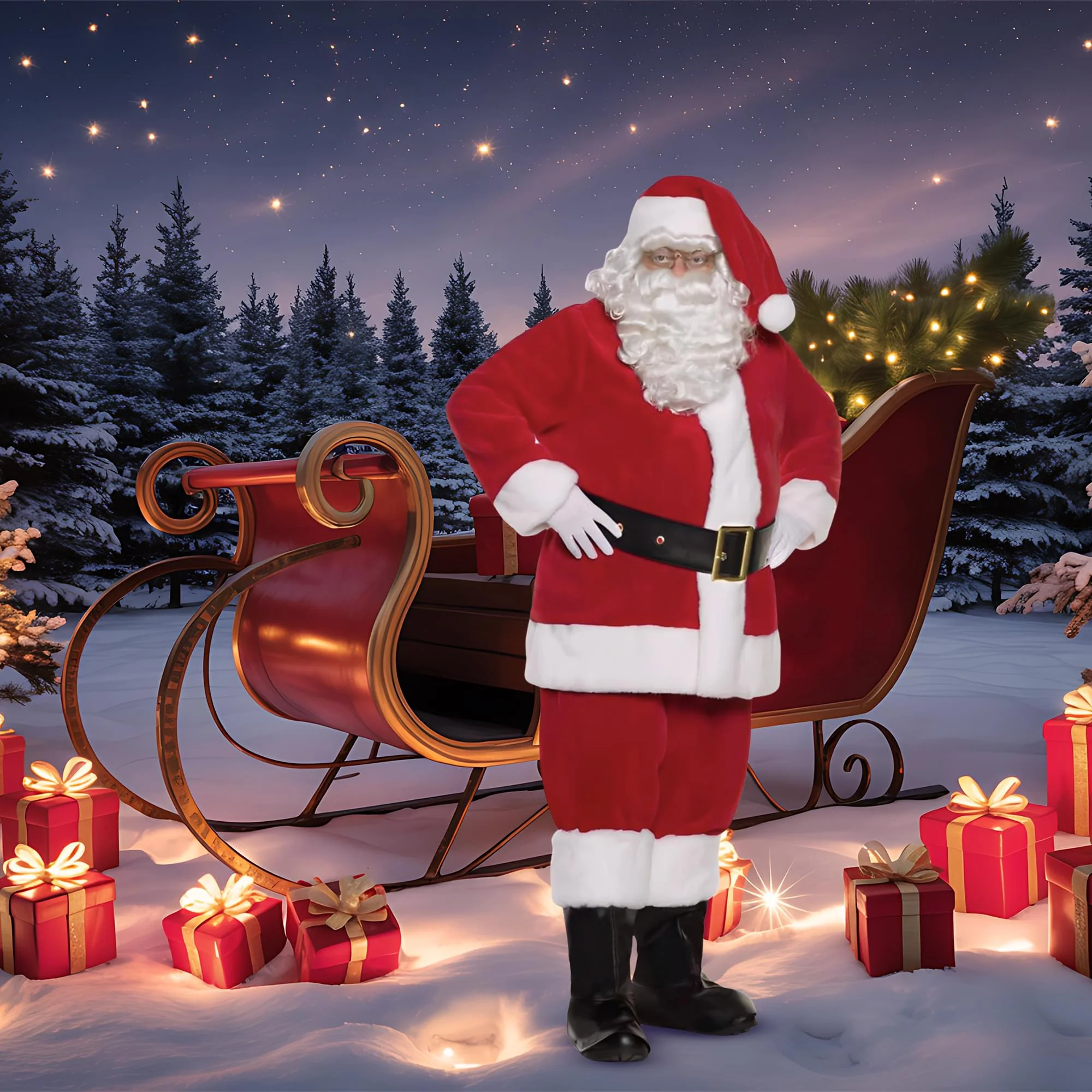 Premiere Plush Santa Suit Adult Costume - Image 2