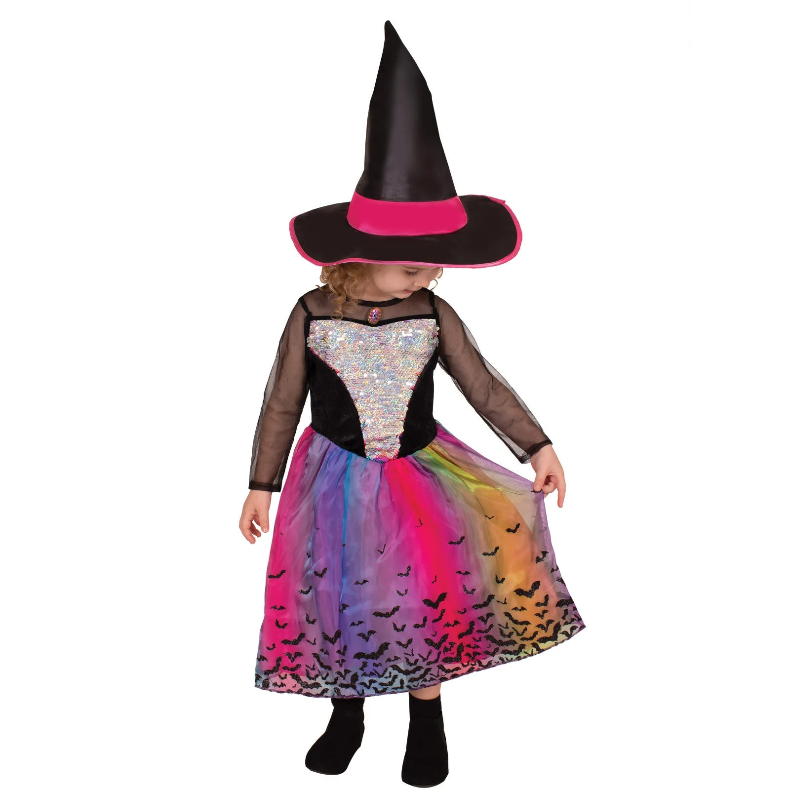 Rainbow Colour Magic Witch Deluxe Costume, Child - Image 2