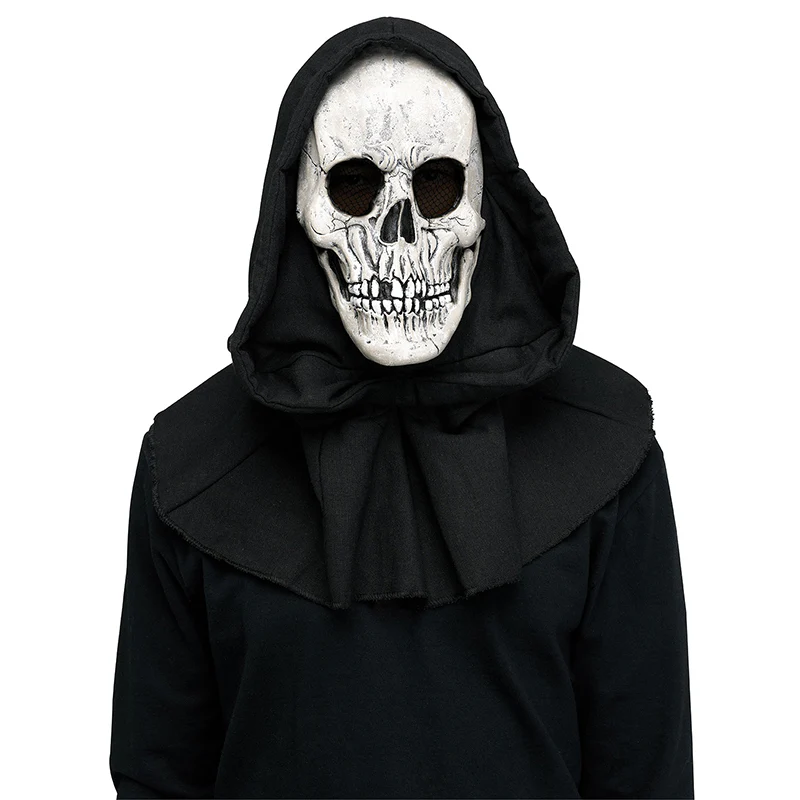 Reaper Horror Mask with Black Shroud, Adult