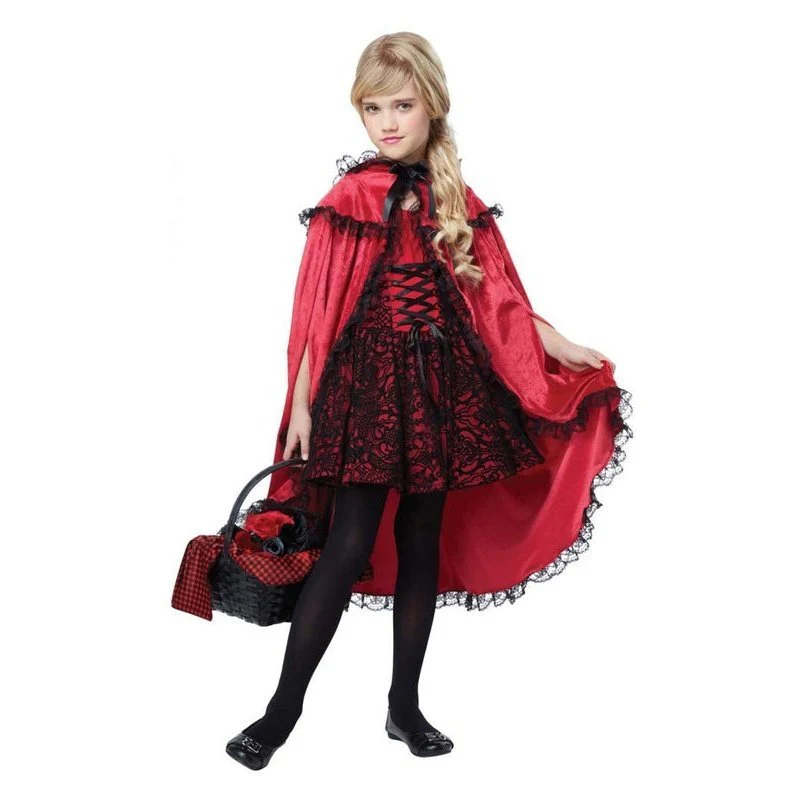 Red Riding Hood Deluxe Girls Costume - Image 2