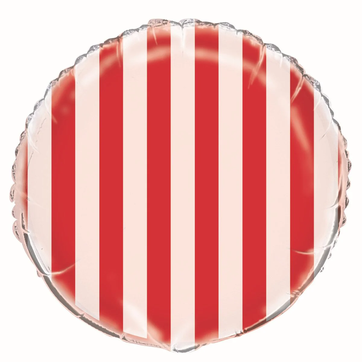 Red Striped Round Foil Balloon 45cm