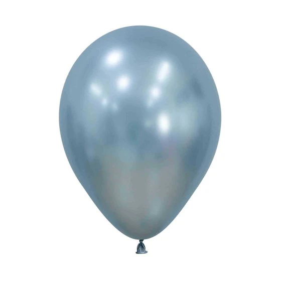 Round Balloon 30cm Silk Arctic Blue, Uninflated