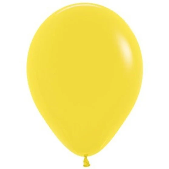 Round Balloon 30cm Yellow, Uninflated