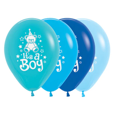 It’s A Boy Balloons 30cm, Assorted Pack of 25,Uninflated