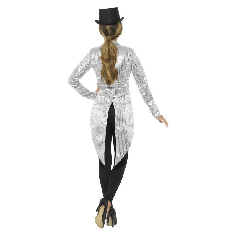 Sequin Tailcoat Jacket, Silver - Image 3