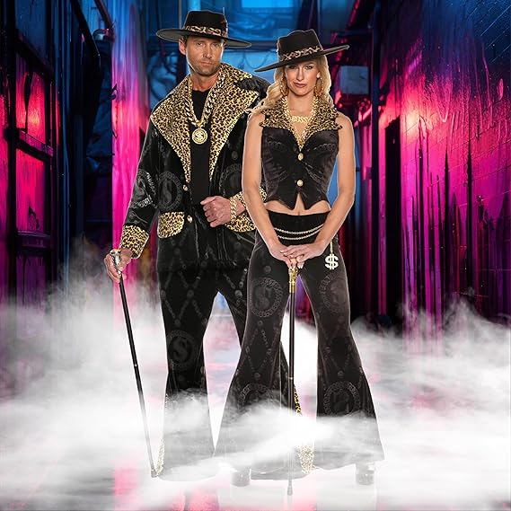 Sexy Pimp Lady Hustler Costume Women, Black - Image 3
