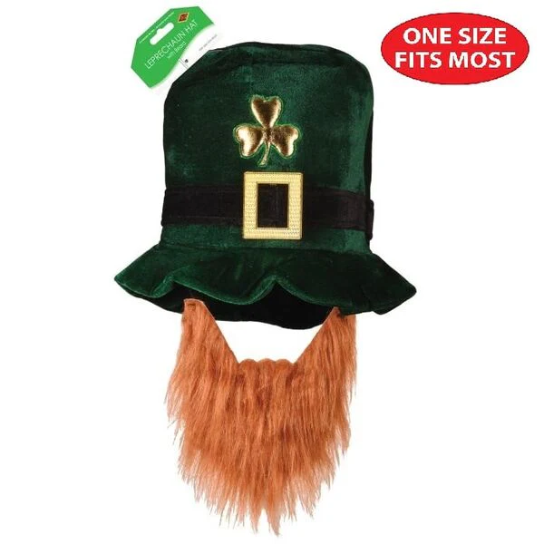 Shamrock Plush Hat with Attached Beard - Image 2