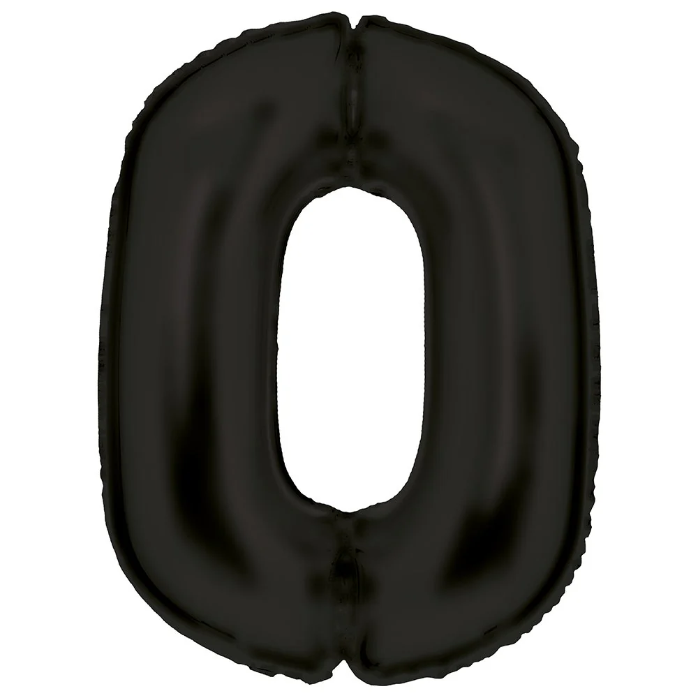 Silk Lustre Black Foil Number 0 Balloon 89cm