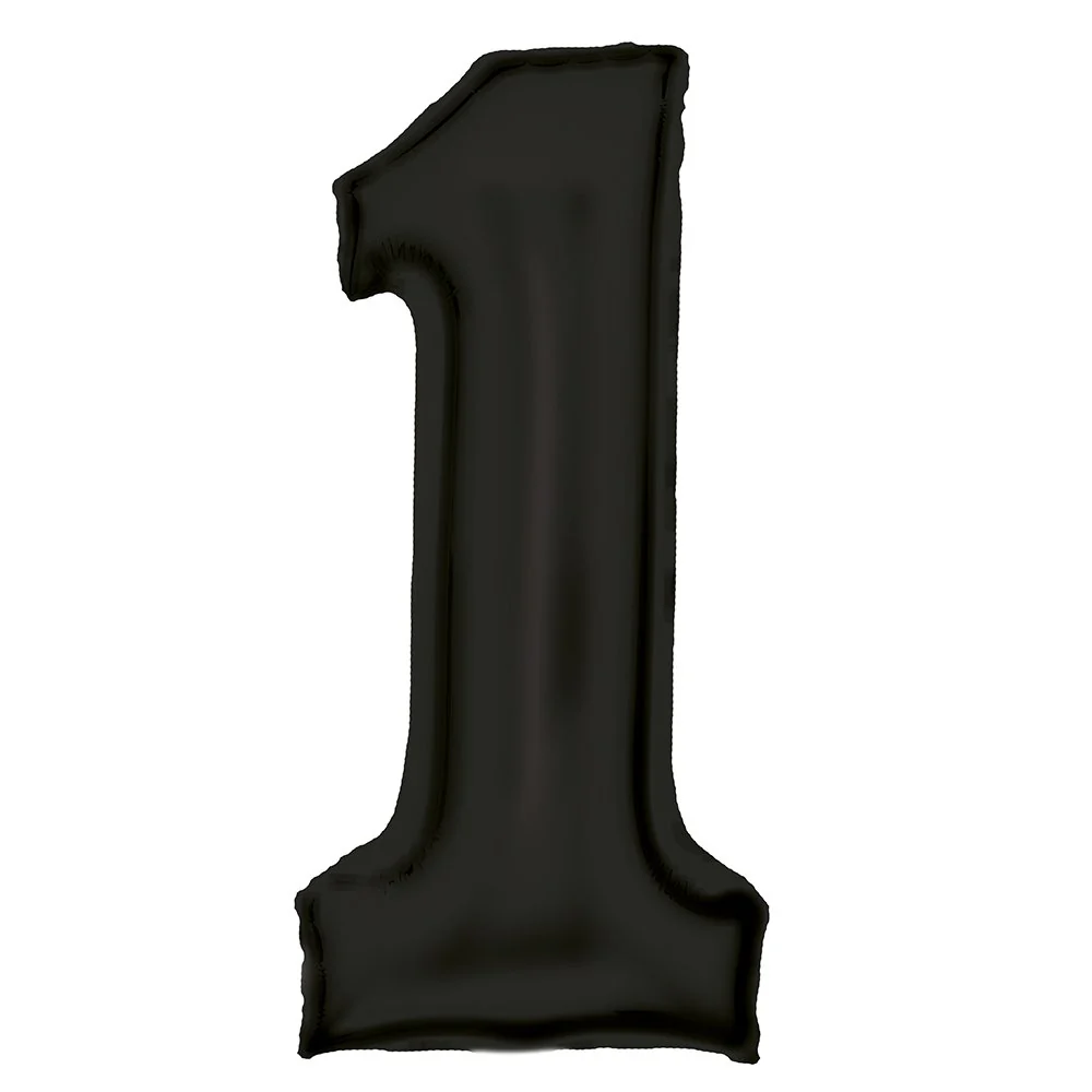 Silk Lustre Black Foil Number 1 Balloon 89cm