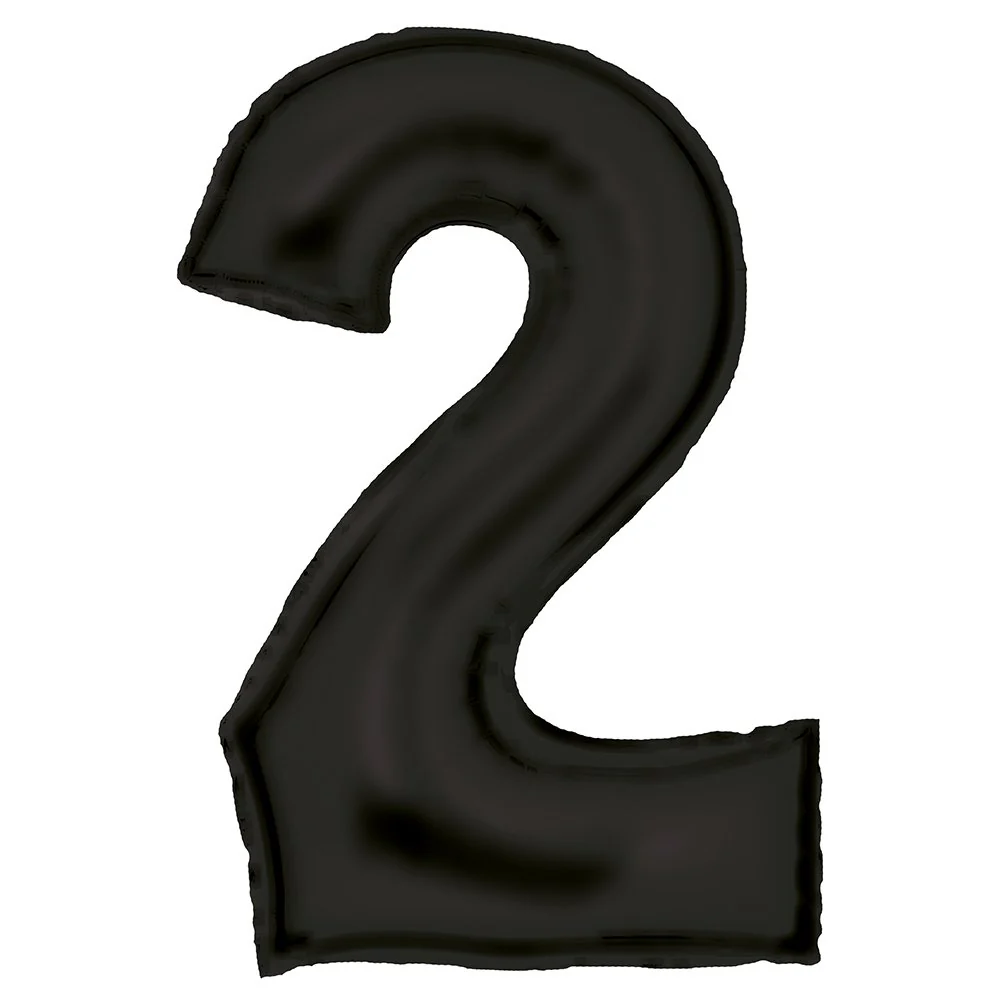 Silk Lustre Black Foil Number 2 Balloon 89cm