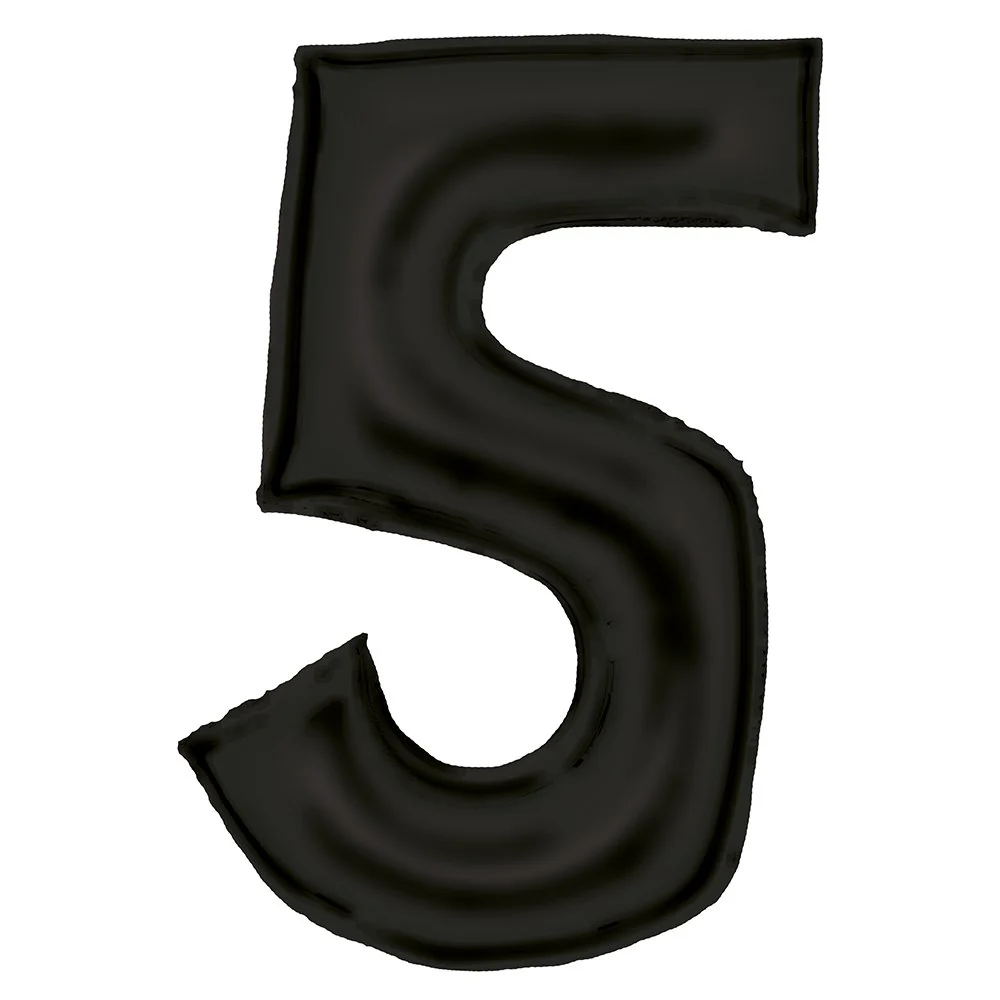 Silk Lustre Black Foil Number 5 Balloon 89cm