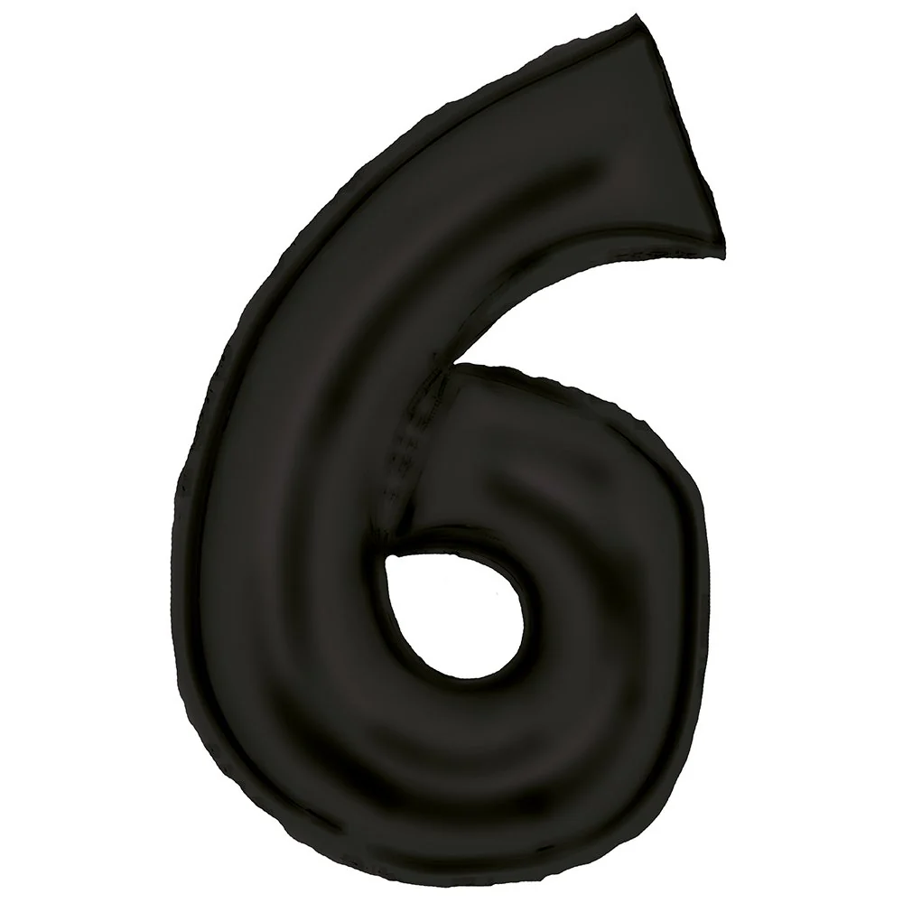 Silk Lustre Black Foil Number 6 Balloon 89cm