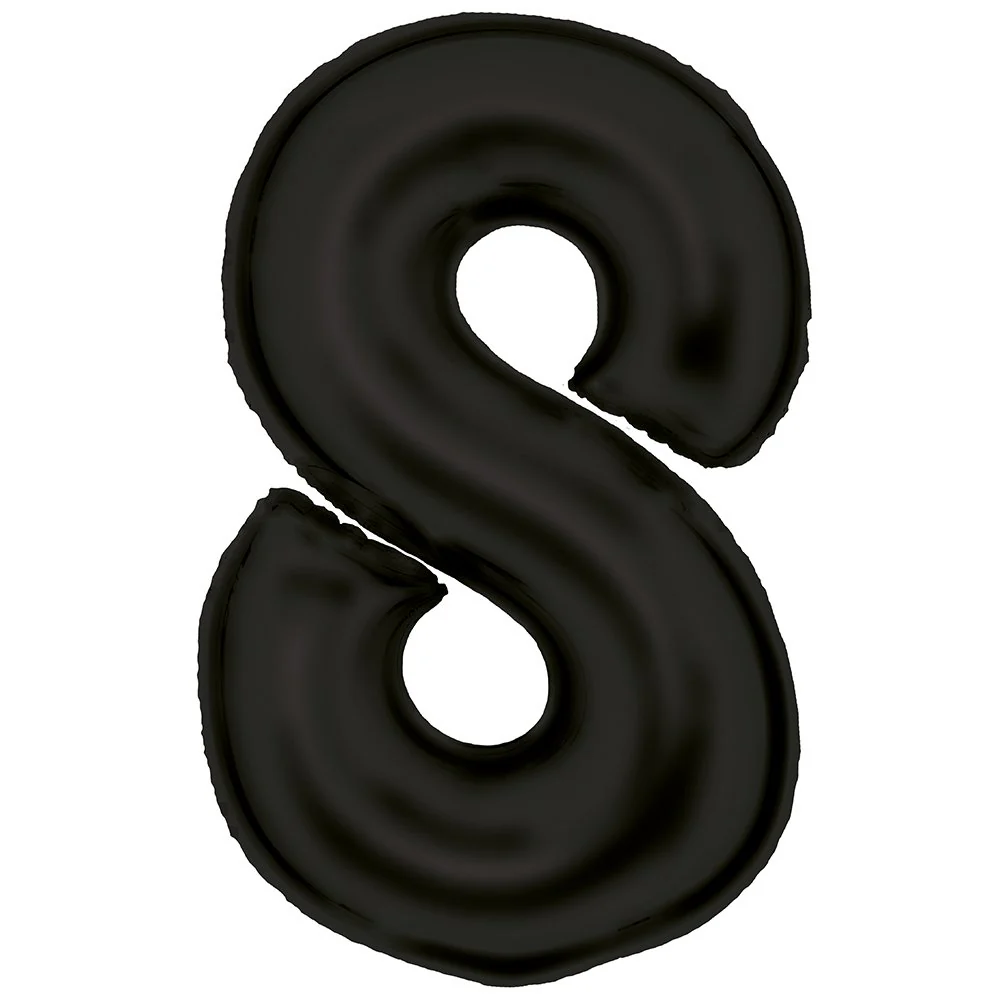 Silk Lustre Black Foil Number 8 Balloon 89cm