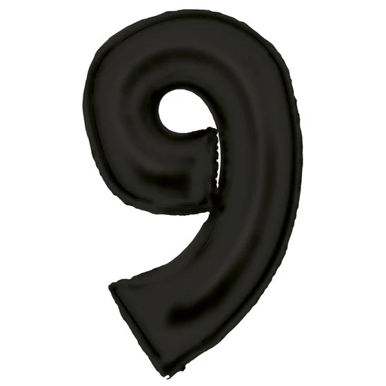Silk Lustre Black Foil Number 9 Balloon 89cm