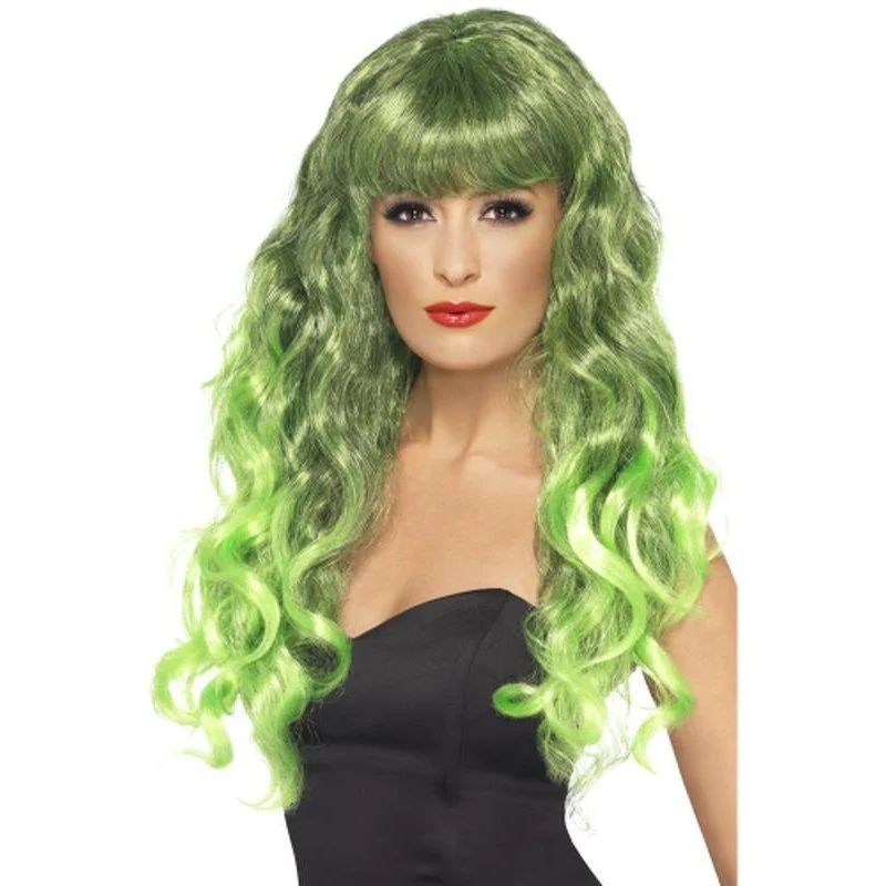 Siren Wig - Green and Black, Long
