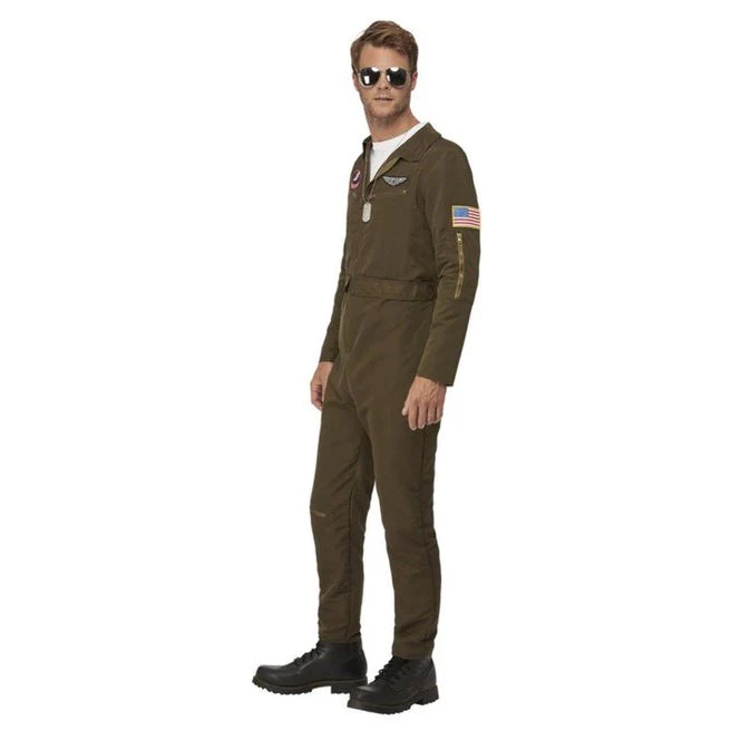 Top Gun Maverick Men's Aviator Costume, Green - Image 3