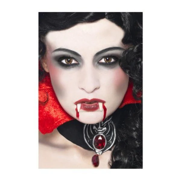 Vampire Make Up Set, White & Red, With Fangs