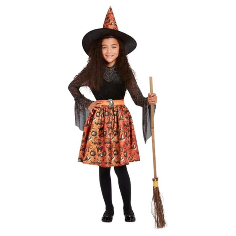 Vintage Witch Costume, Orange, Child